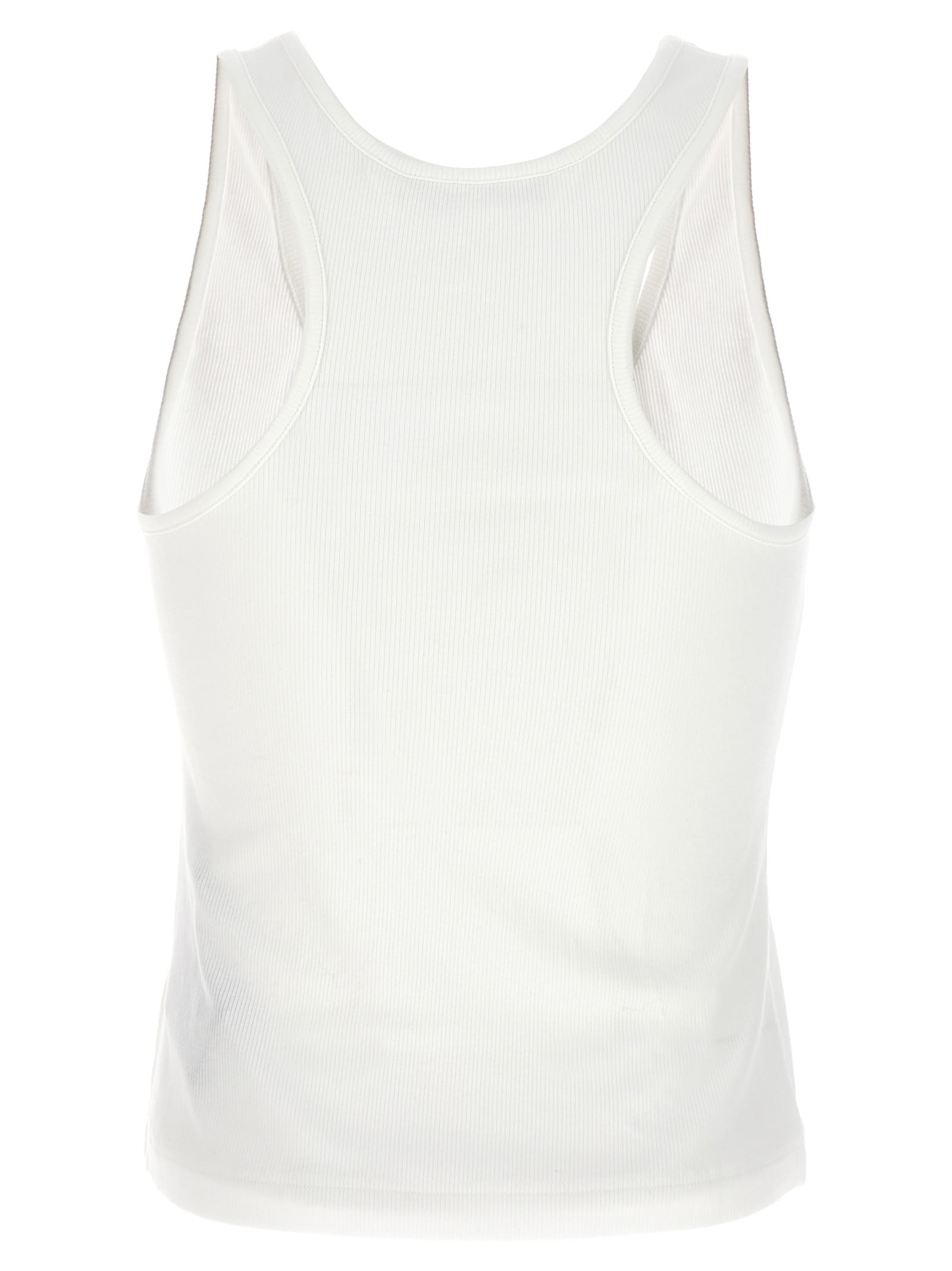 Shop Palm Angels Logo Top In Bianco