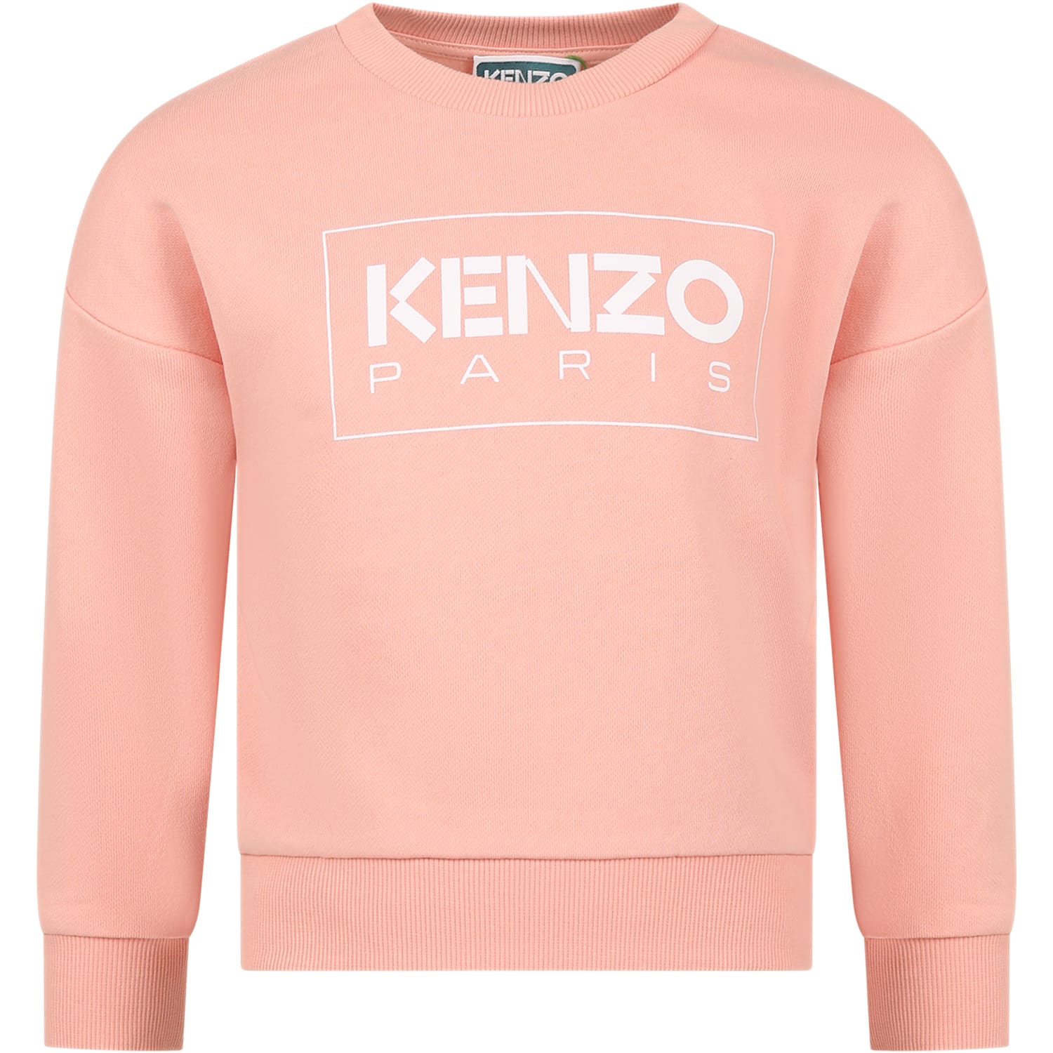 Shop Kenzo Pink Sweathshirt For Girl With Logo In Rosa