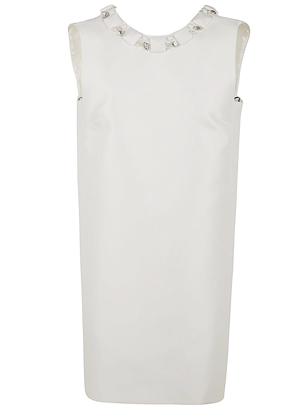 Shop Versace Silk Blend Duchesse Cocktail Dress With Embroidery In White