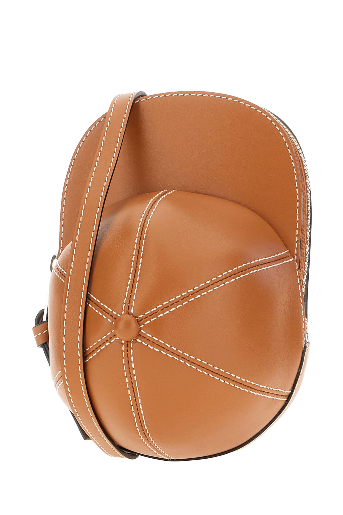 Shop Jw Anderson Caramel Leather Cap Crossbody Bag In Pecan