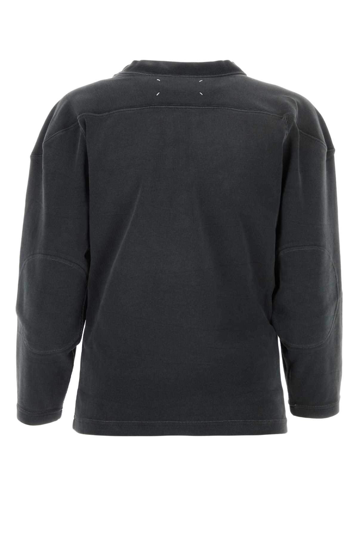 Maison Margiela Slate Cotton Sweatshirt In Black