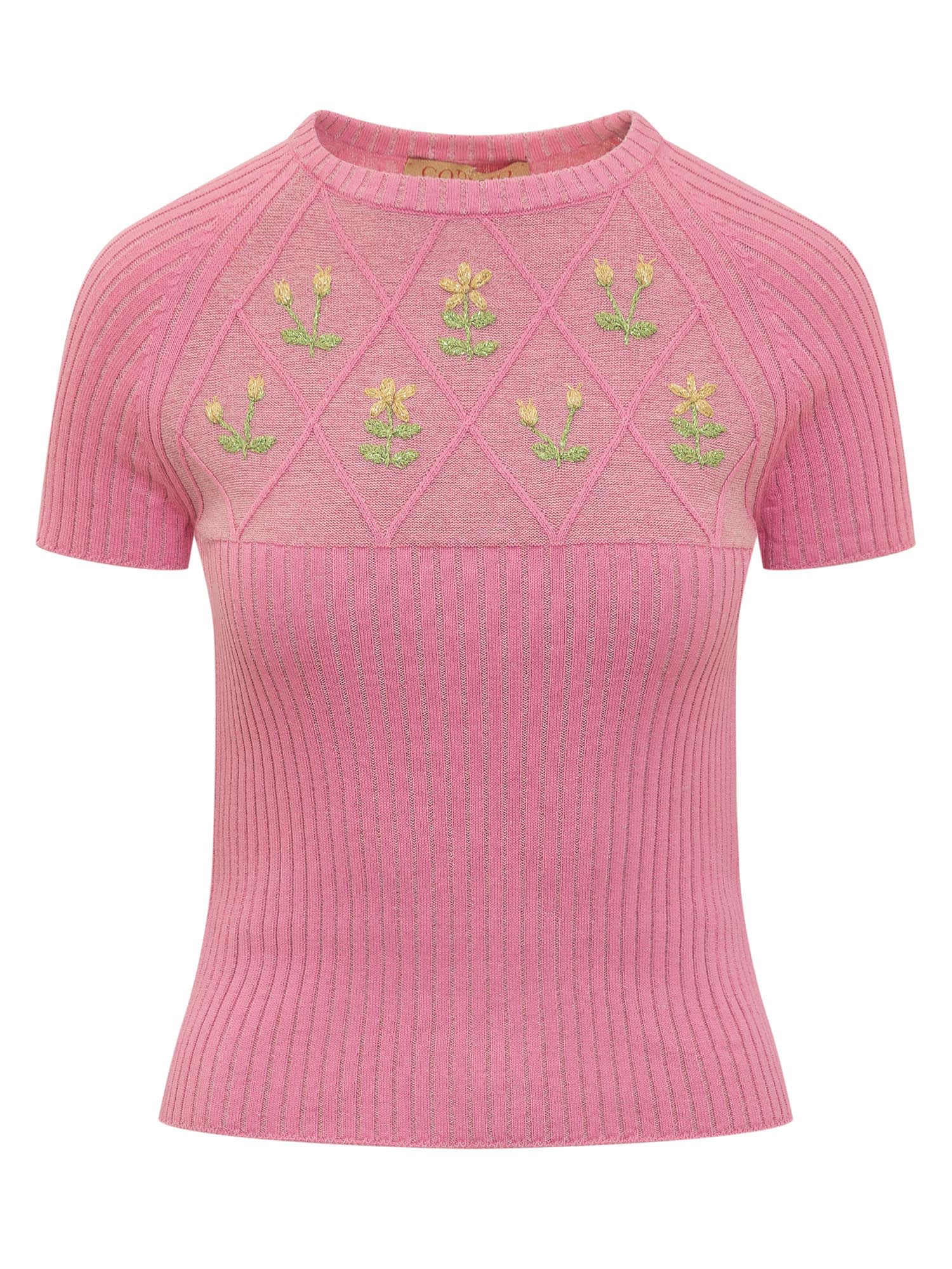 Shop Cormio Lurex T-shirt In Pink