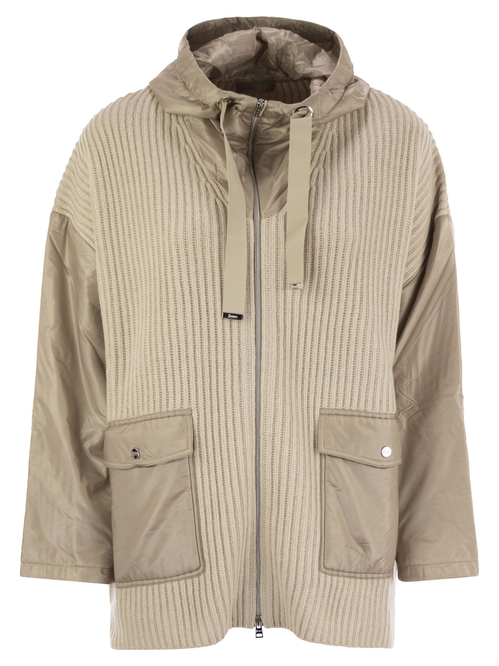 Resort Jacket In Wool And Ultralight Nylon