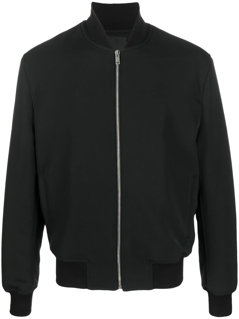 Givenchy Wool Bomber Jacket With Ribbed Cuffs In Multi