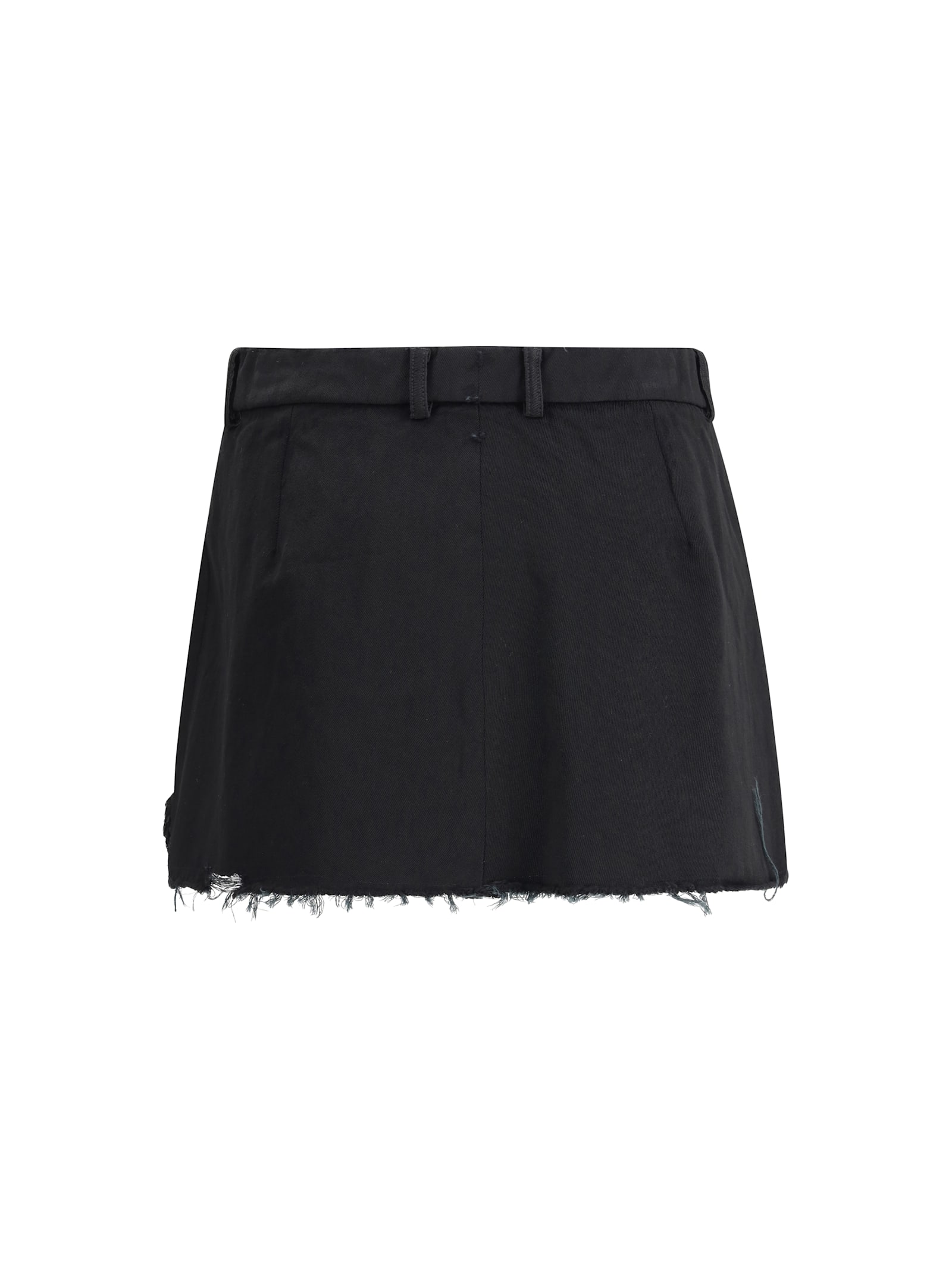 Balenciaga Fringed Miniskirt In Black