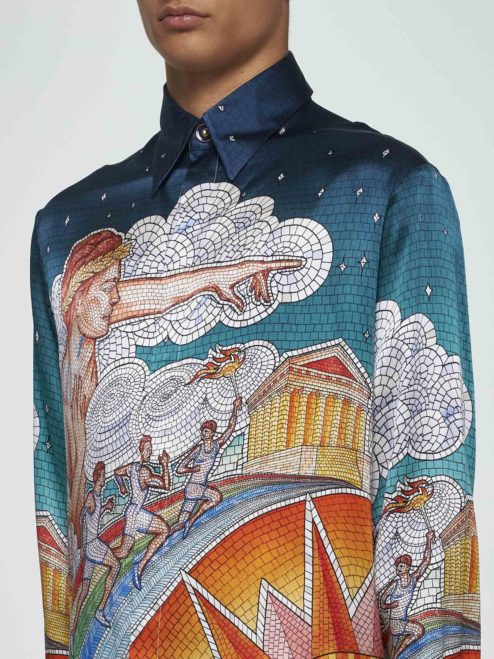 Shop Casablanca Les Jeux De L Univers Shirt In Multicolor