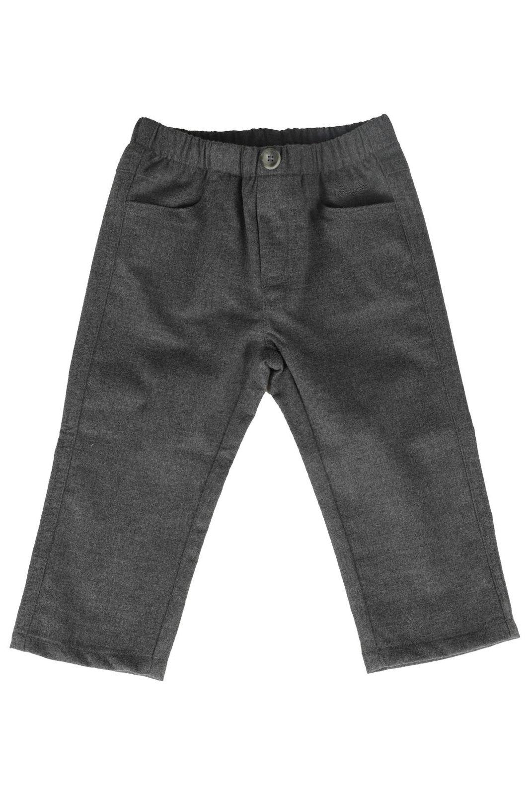 Il Gufo Babies' Button Detailed Straight Leg Trousers In Acciaio