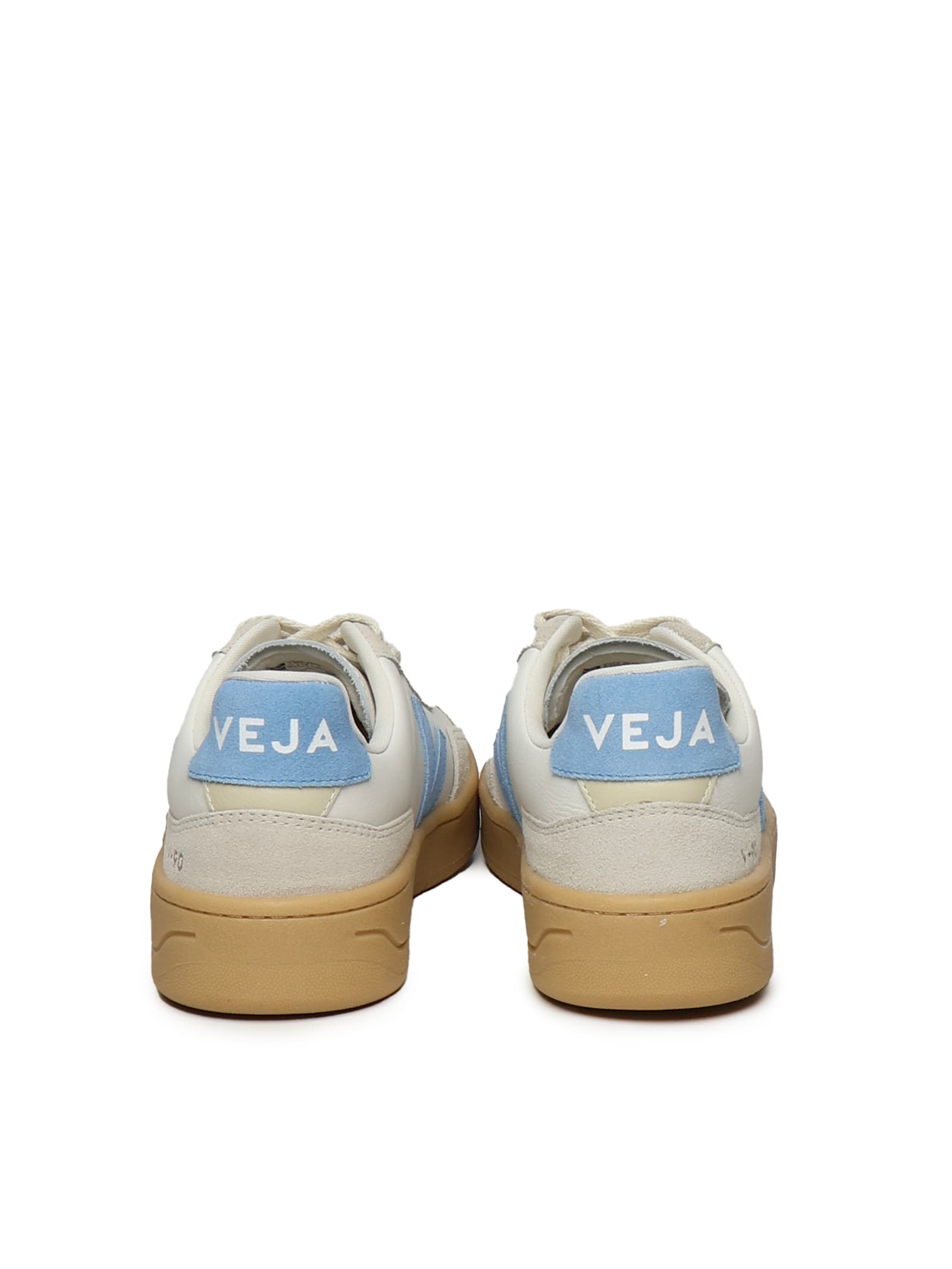 Veja V-90 O.t. Sneakers In White Suede And Leather In Multi