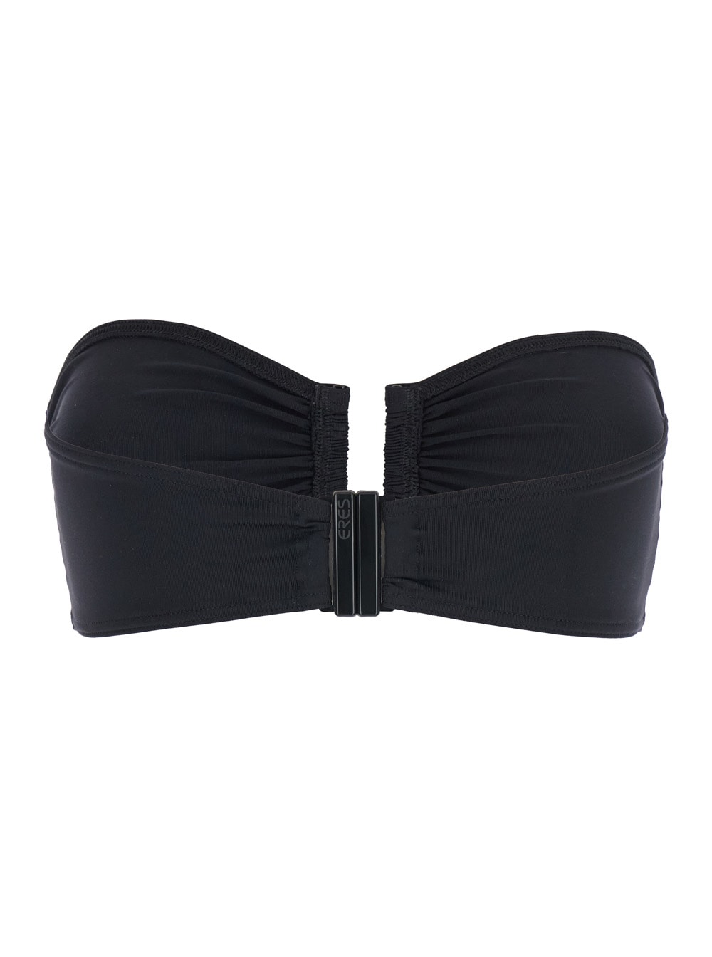 Eres 'show' Black Bikini Top With Rear Buckle Closure And Bandeau Design In Black