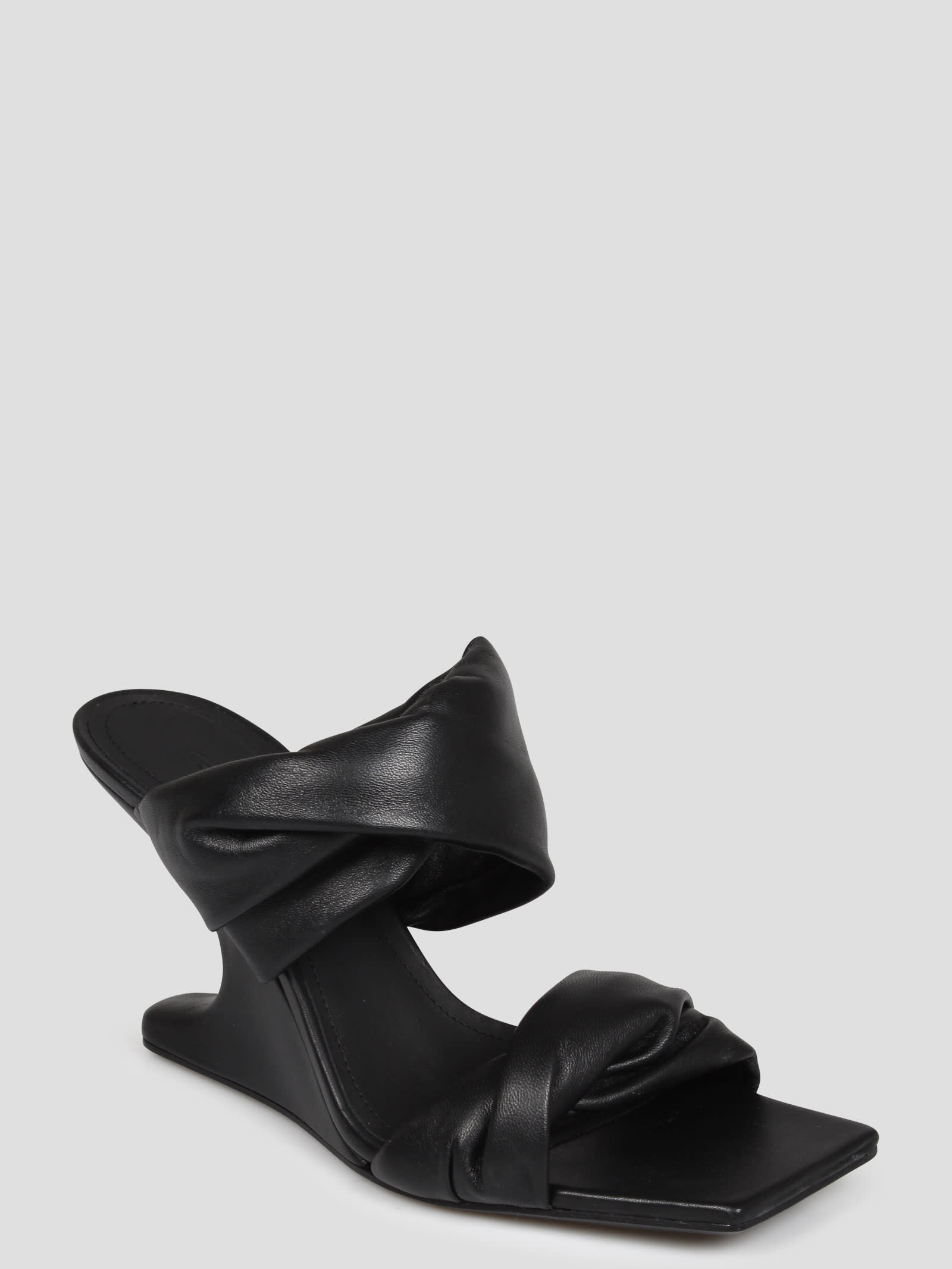 Shop Rick Owens Cantilever 8 Twisted Sandal In Black