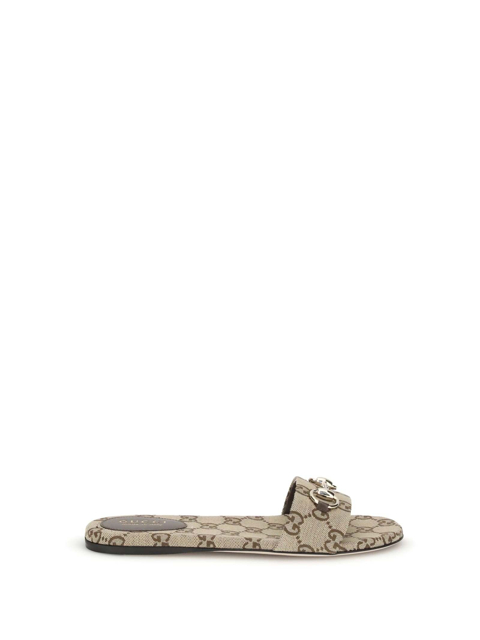 Gucci Women Gg Canvas Flat Sandals In Neutral