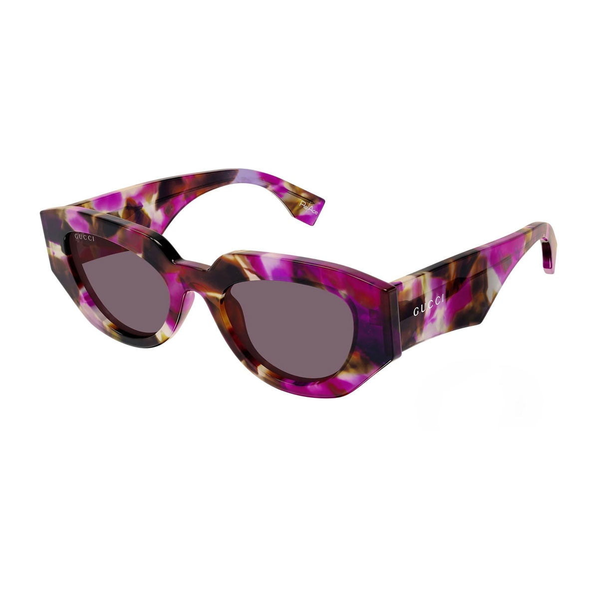 Gucci Gg2007s Linea Re-ace 001 Havana Violet Sunglasses In Purple