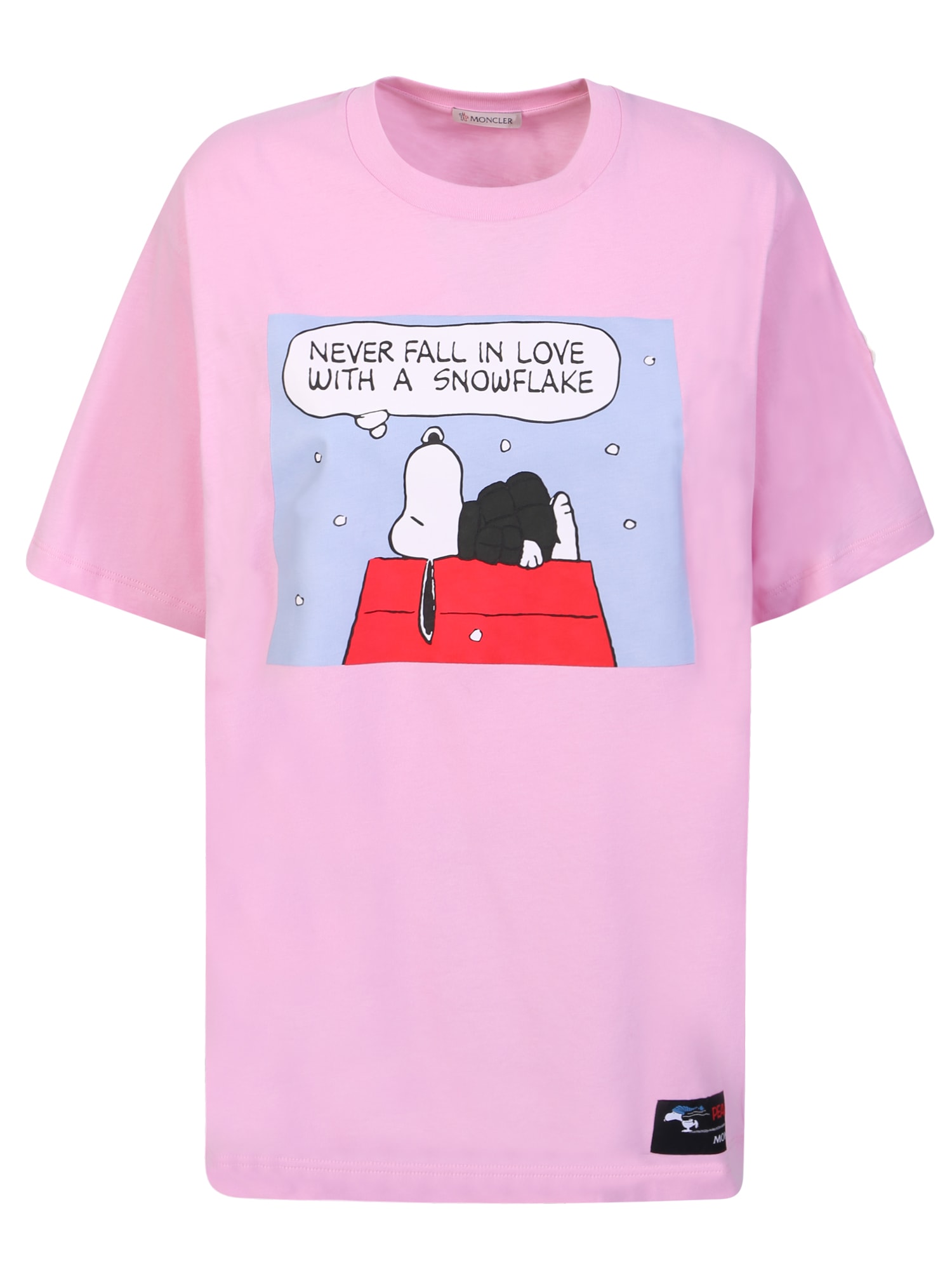 Shop Moncler Peanuts Motif T-shirt In Pink