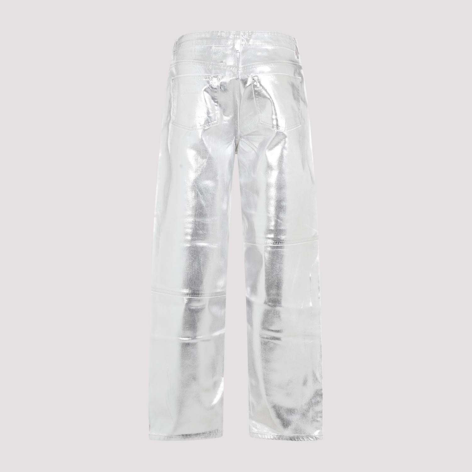 Shop Ganni Foil Stary Denim In Bright White