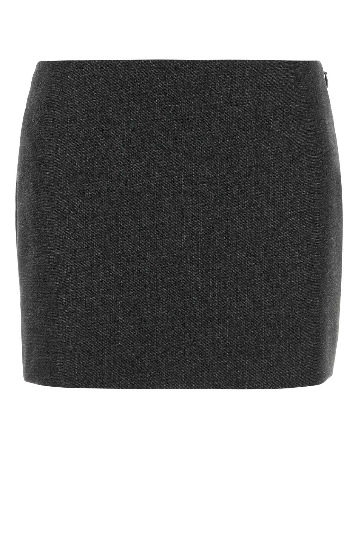 Charcoal Wool Mini Skirt