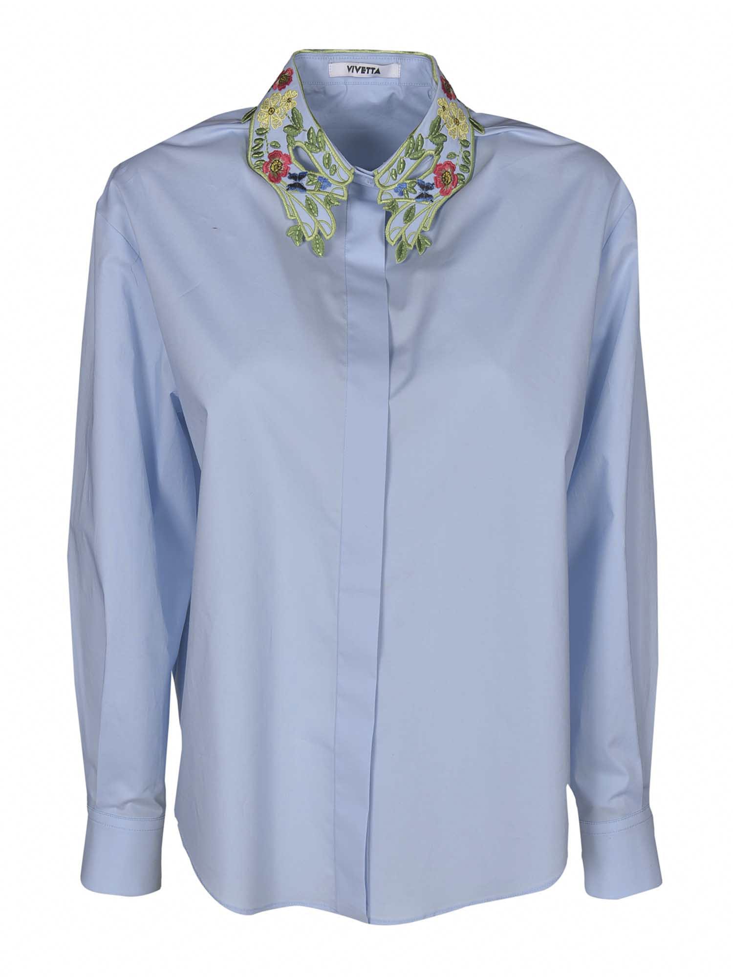 Vivetta Floral Collar Embroidery Shirt