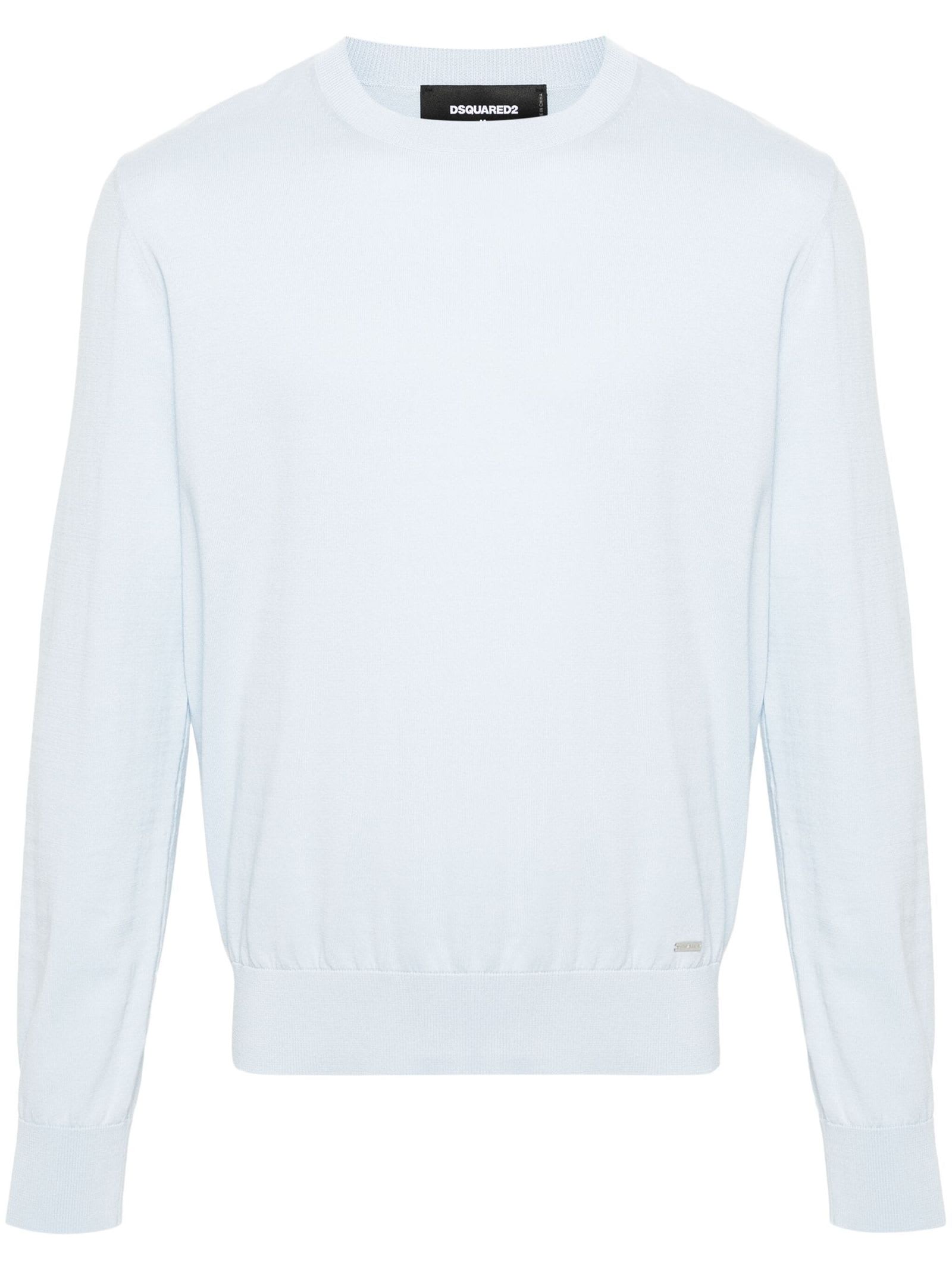 Dsquared2 Baby Blue Cotton Jumper In Metallic