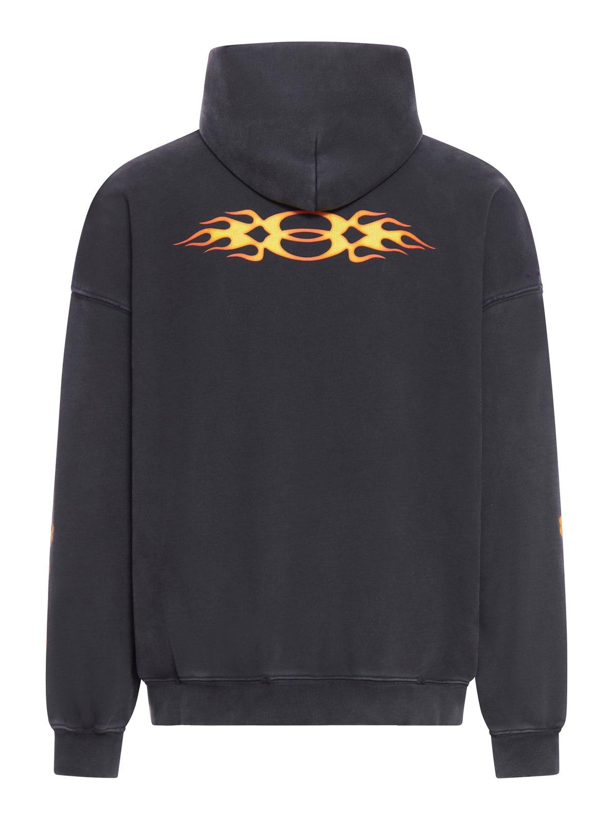 Shop Balenciaga Logo Embroidered Hoodie