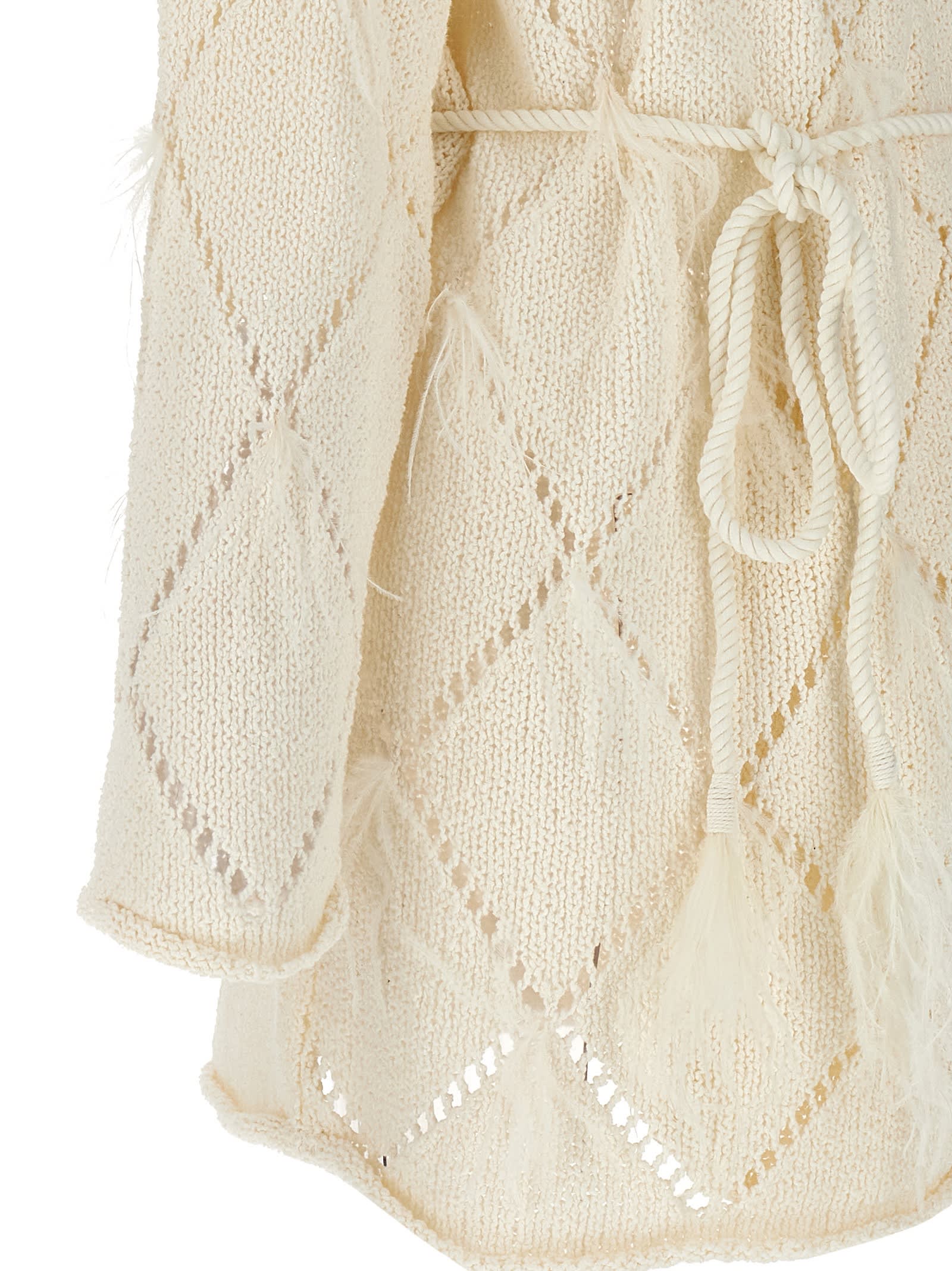 Shop Twinset Feather Cardigan In Neve