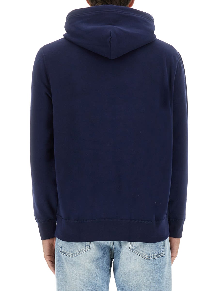 Polo Ralph Lauren Logo Hoodie In Blue