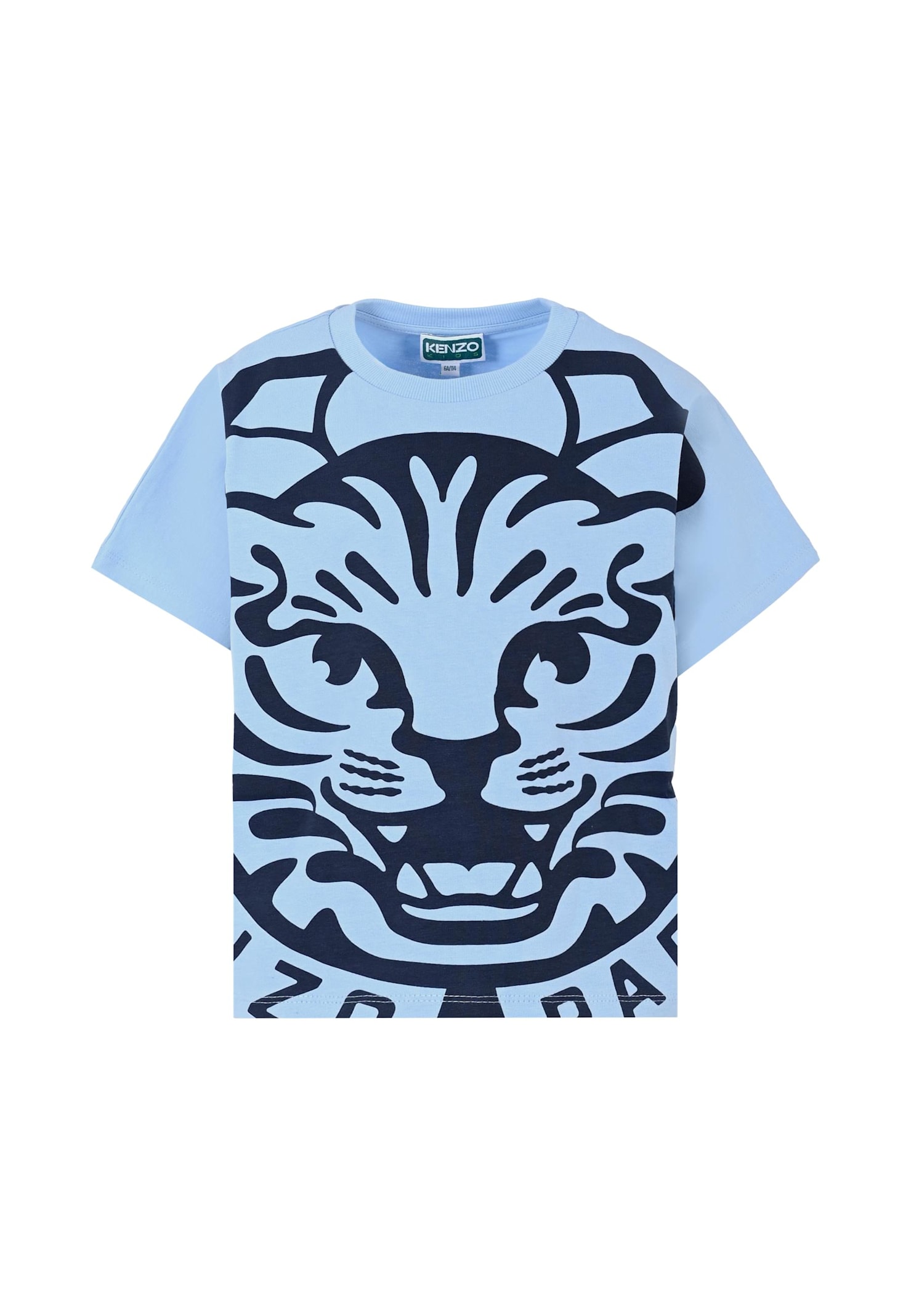 Kenzo Kids' Light Blue T-shirt For Boy With Tiger