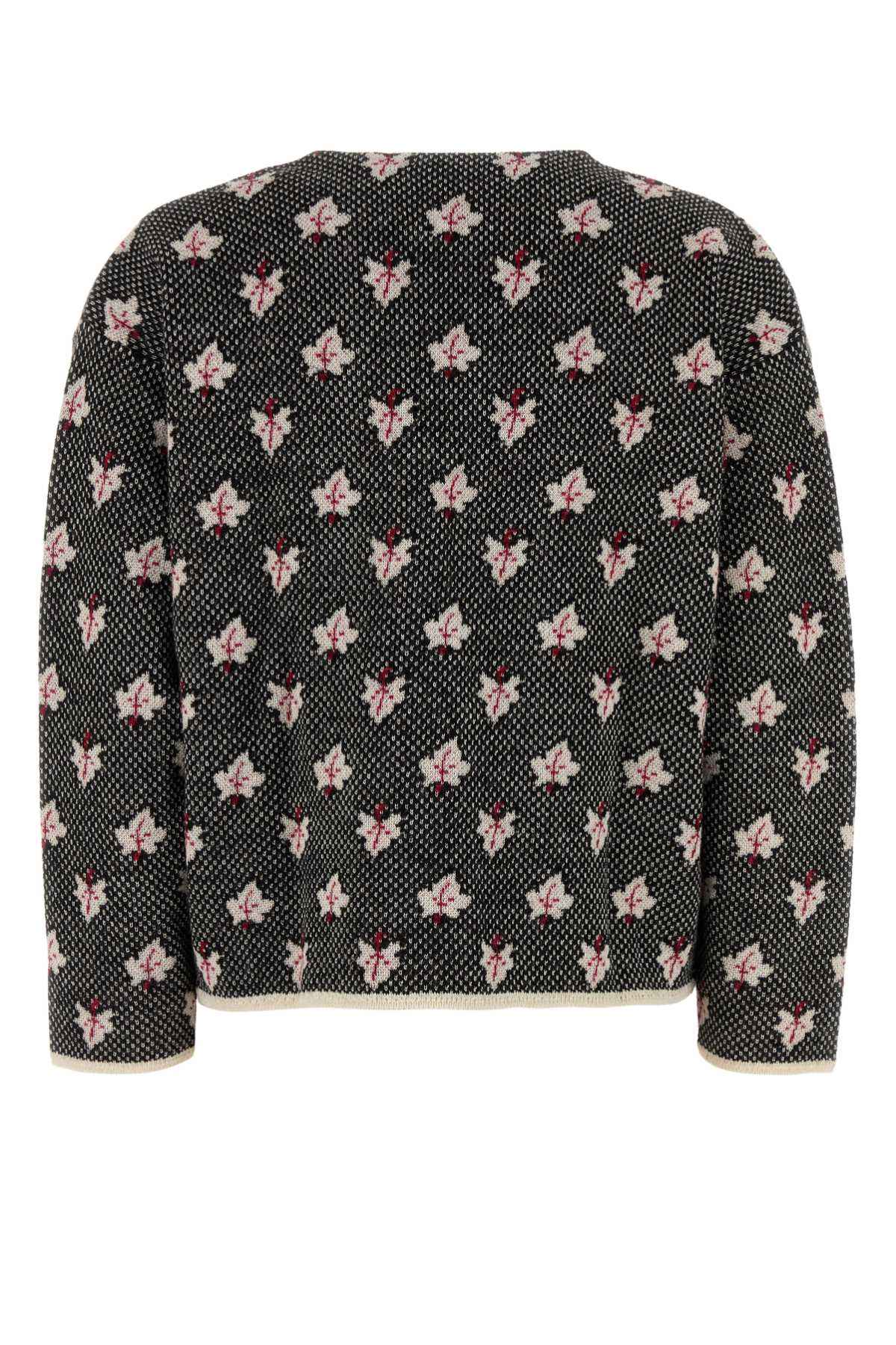Bode Embroidered Alpaca Maple Cardigan In Multi