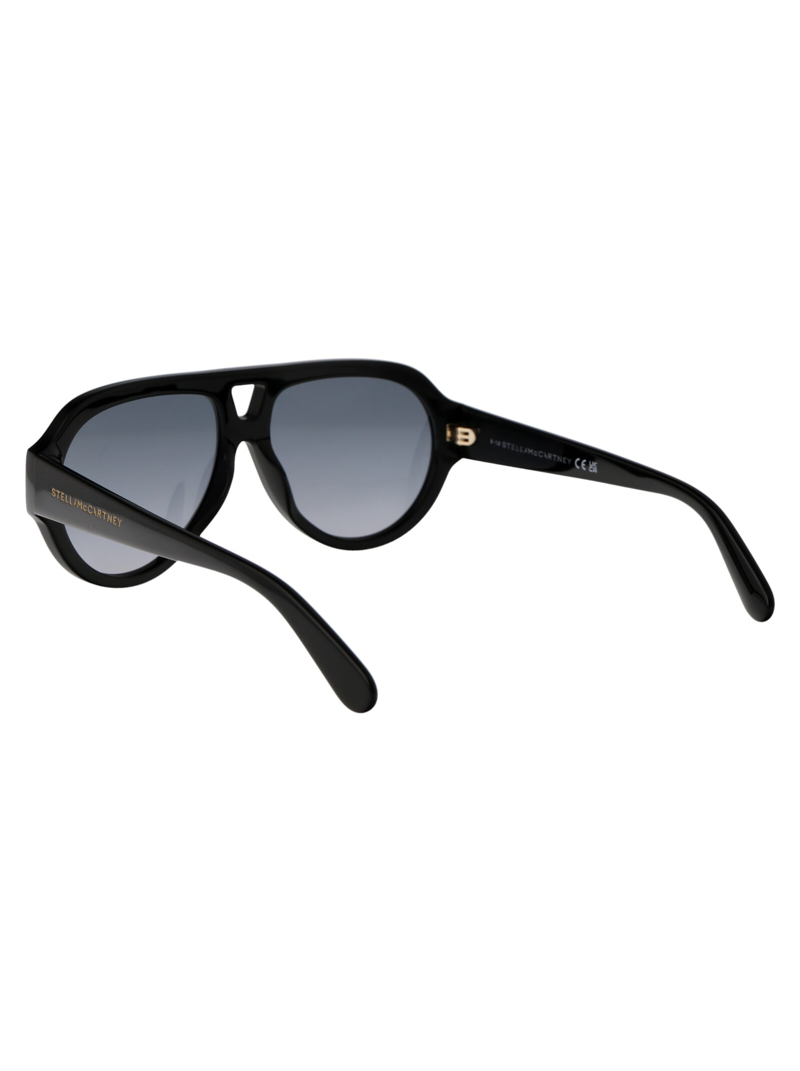 Shop Stella Mccartney Sc40049i Sunglasses In 01a Shiny Black / Smoke