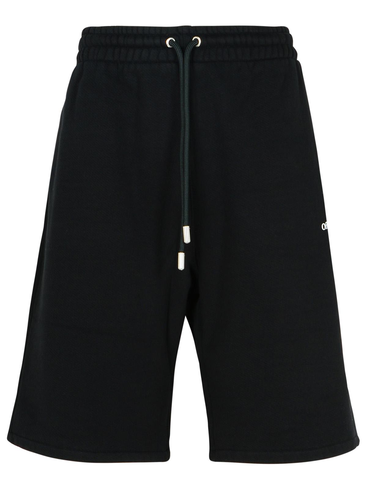 windy Arrow Black Cotton Bermuda Shorts