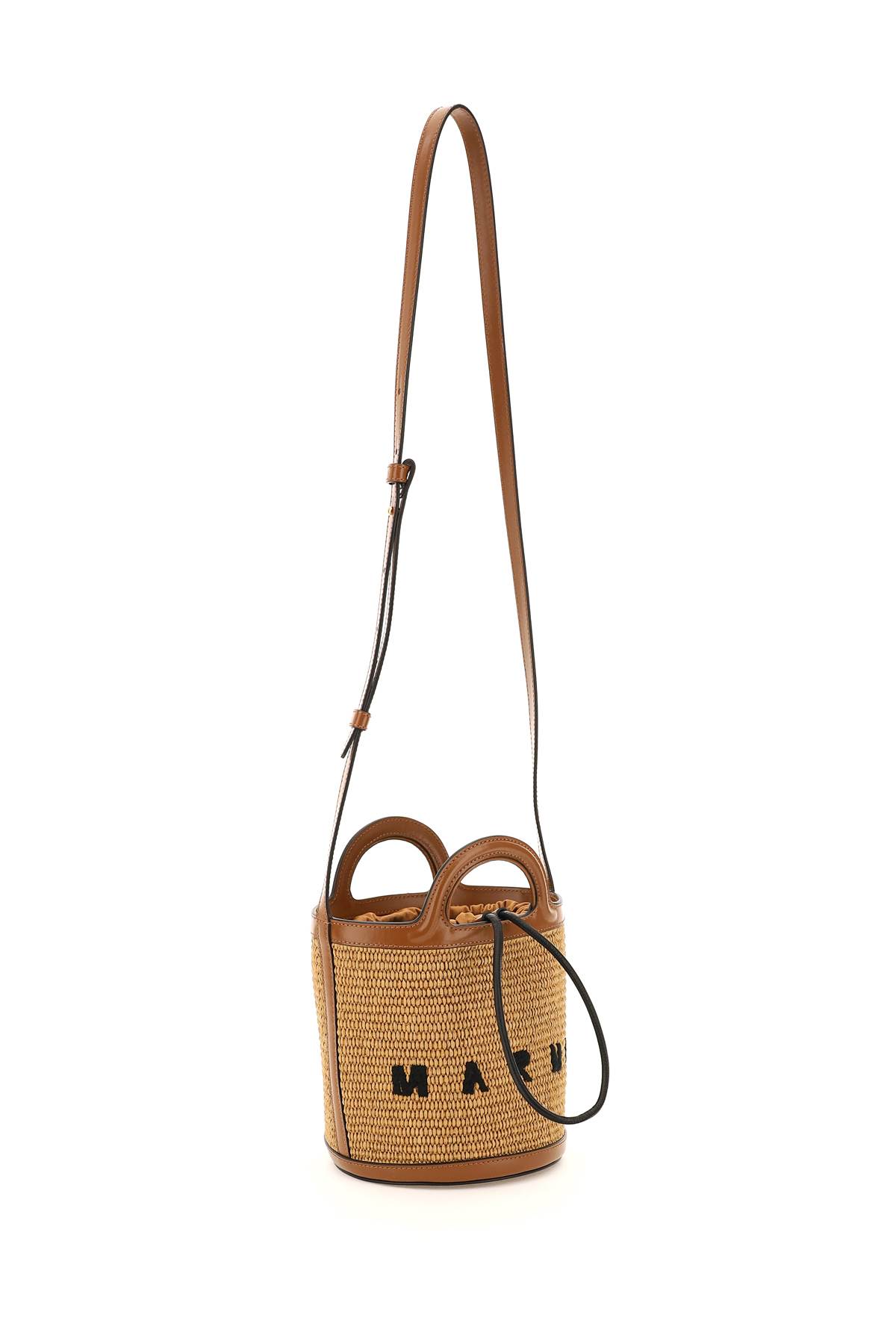 Shop Marni Raffia Tropicalia Bucket Bag In Natural