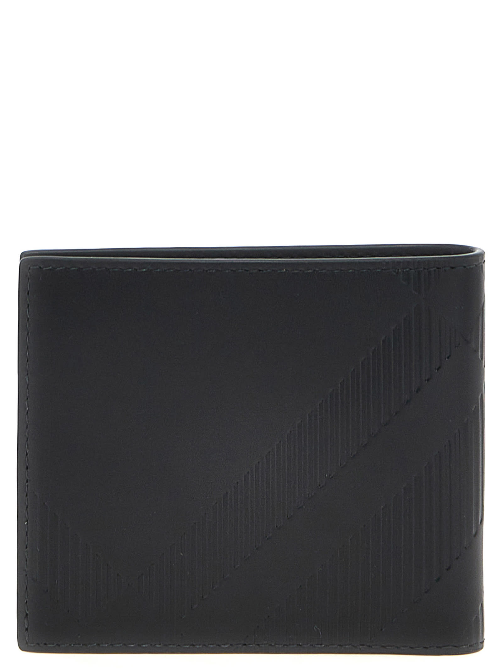 Shop Burberry Check Wallet In Black