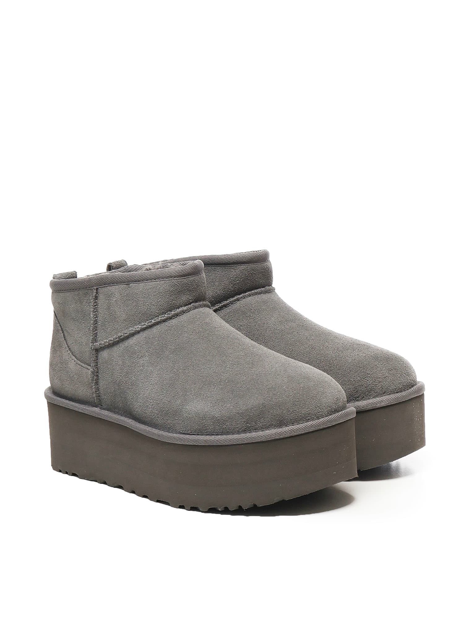 Ugg Classic Ultra Mini Platform Boots In Gray