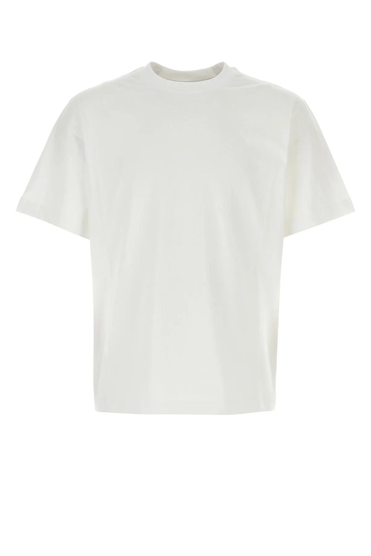 Shop Burberry White Stretch Cotton T-shirt