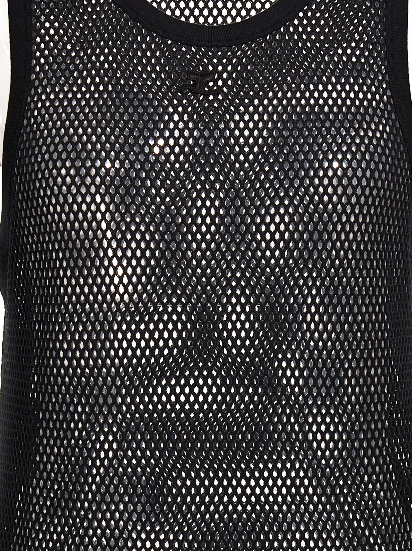 Shop Courrèges Fishnet Top In Black