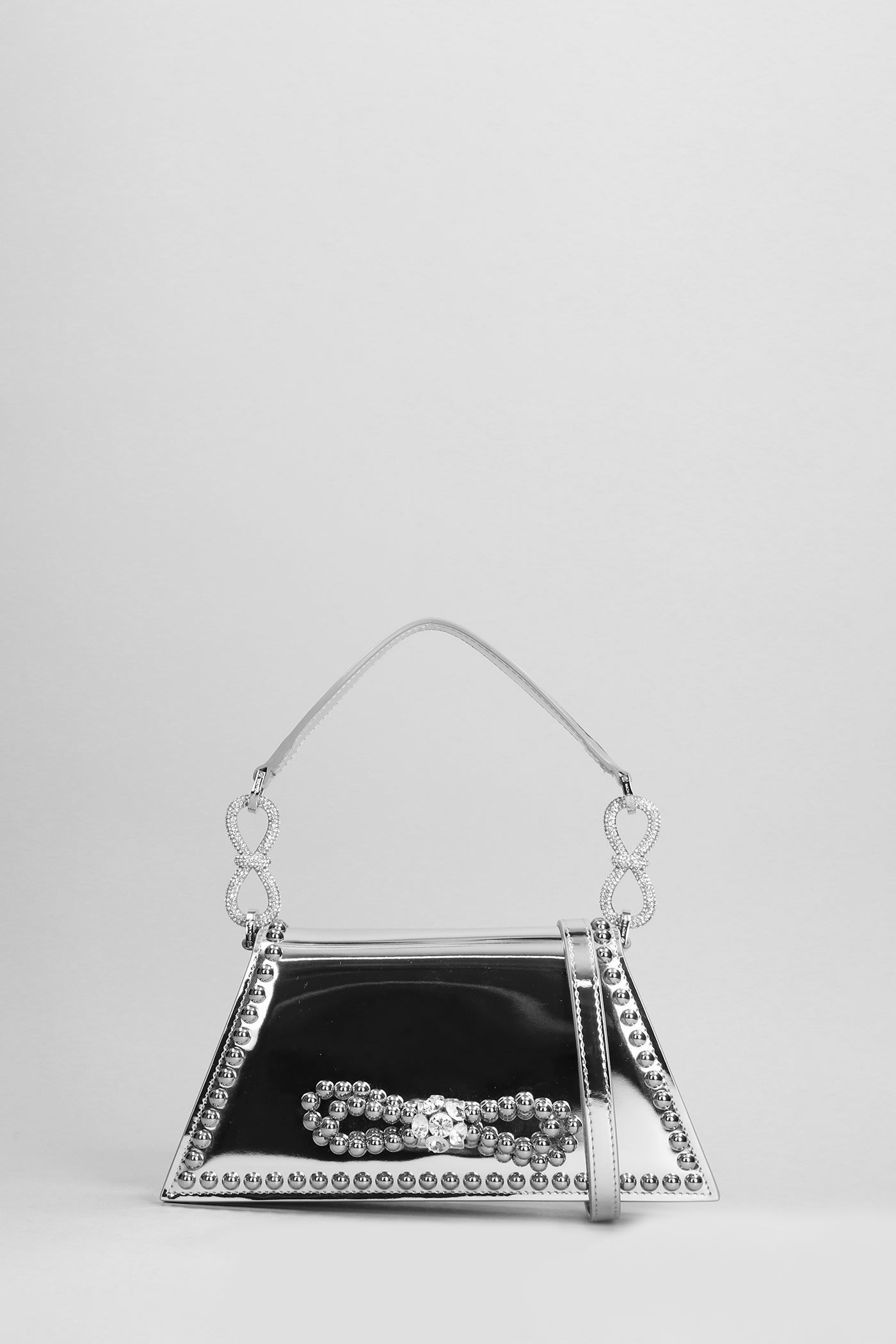 Samantha Shoulder Bag In Silver Leather