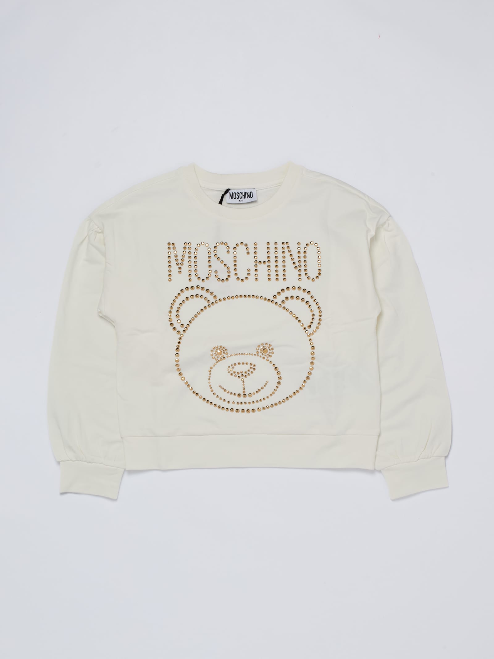 Shop Moschino Crewneck Sweatshirt In Bianco