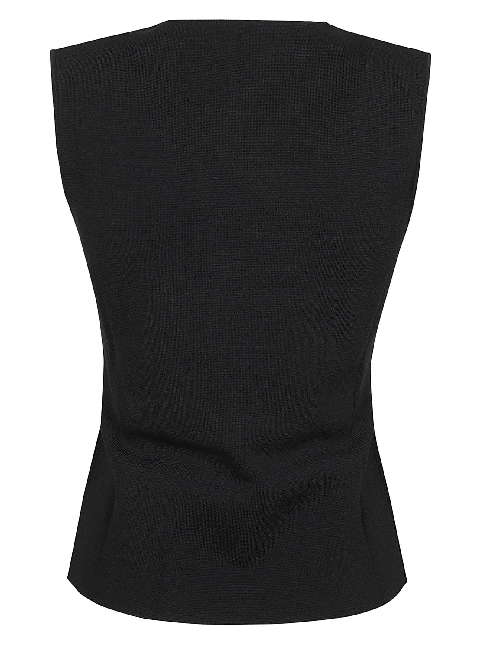 P.a.r.o.s.h Parosh Body-hugging Black Knitted Top With Classic Crew Neck In Nero