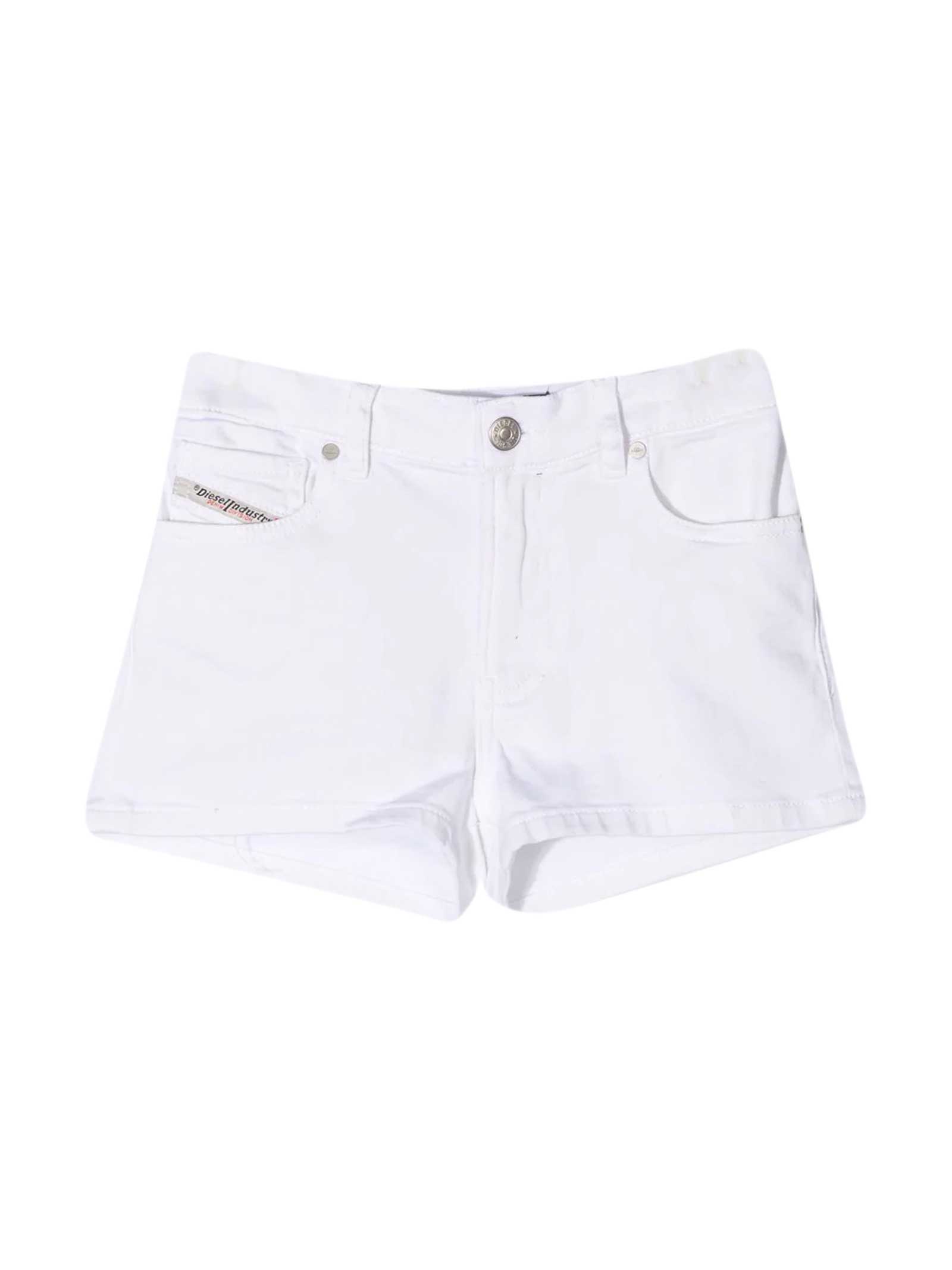 Diesel White Shorts