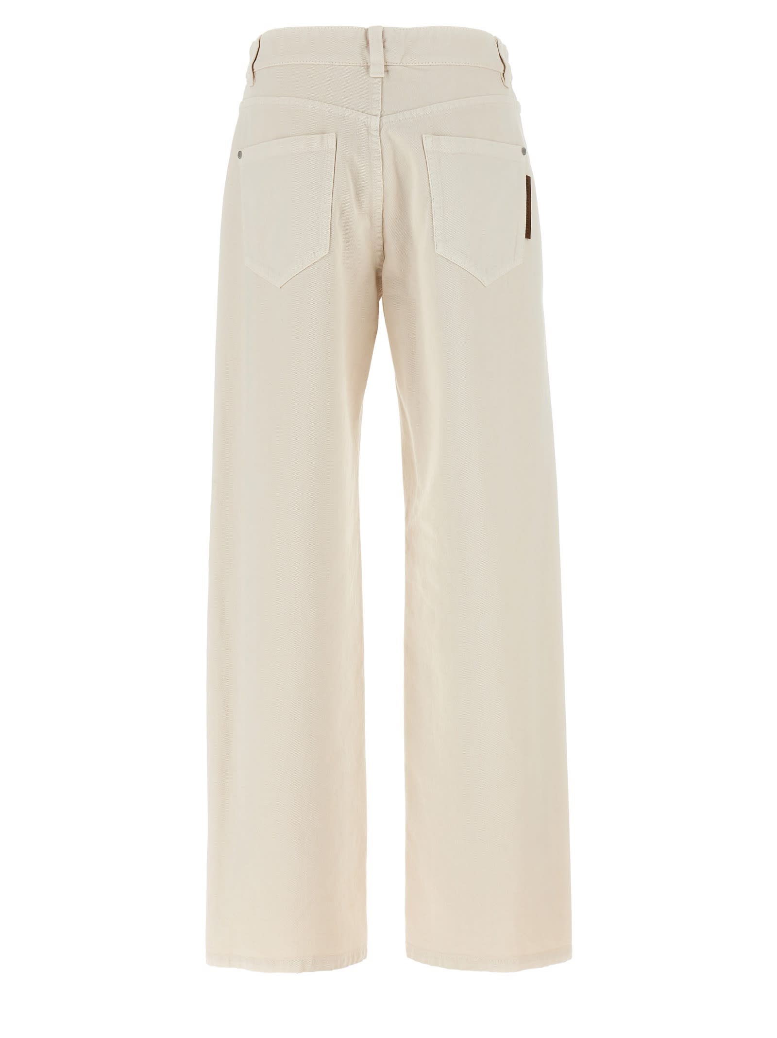 Brunello Cucinelli Denim Pants In Beige