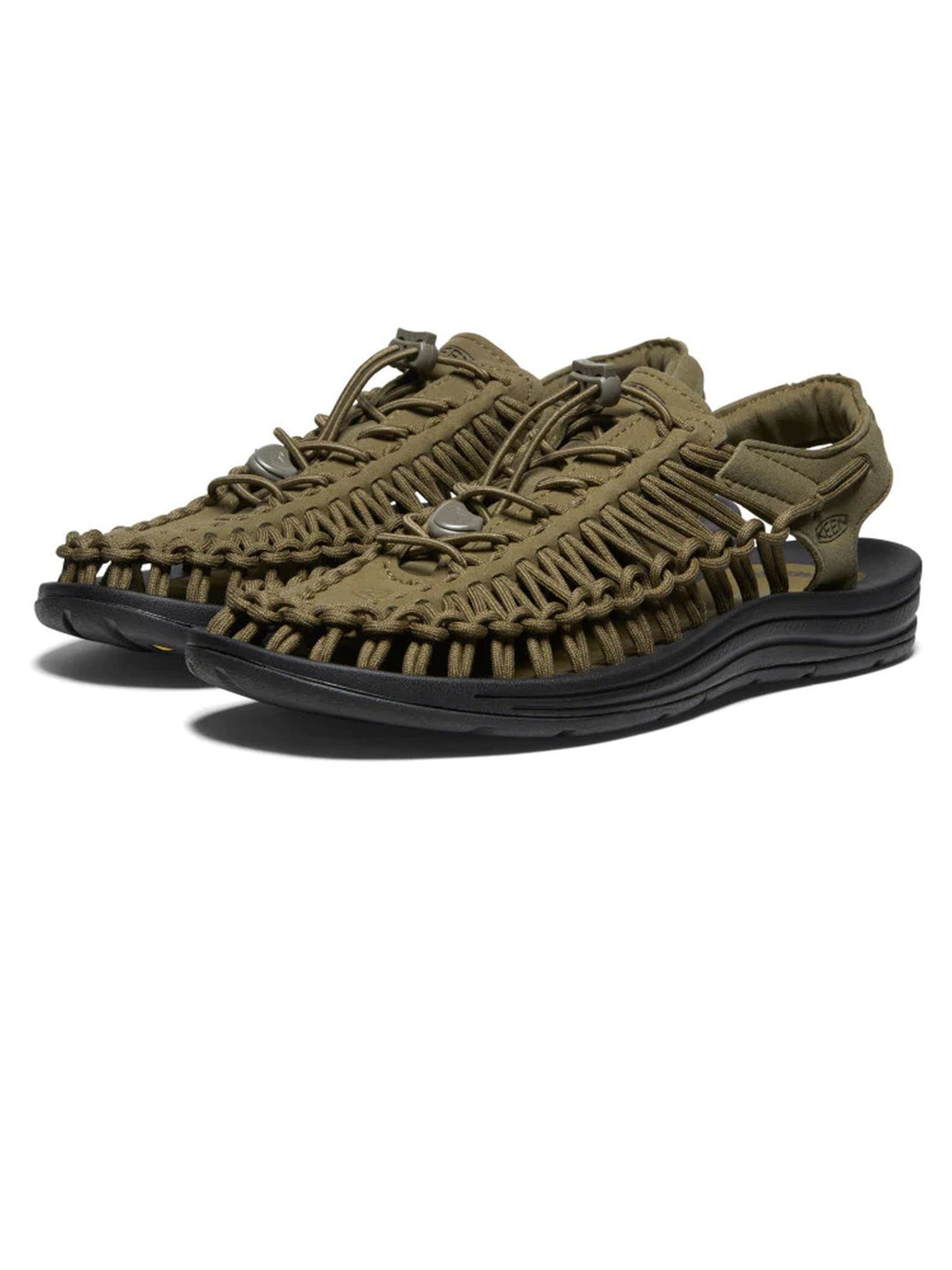 Shop Keen Green Two-cord Construction Sandals In Olive