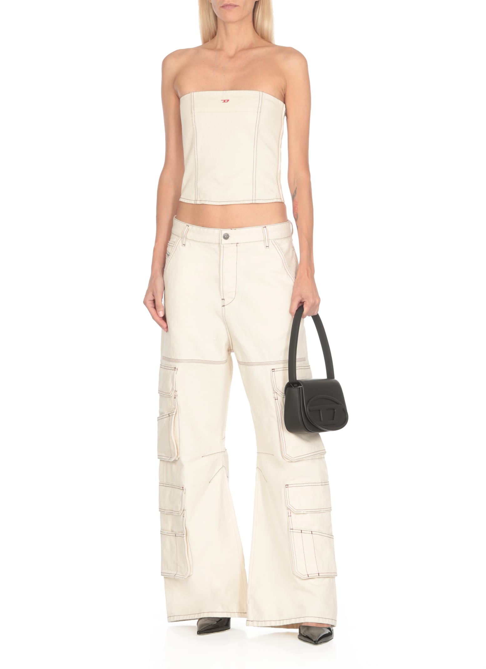 Shop Diesel De-ville Top In Ivory