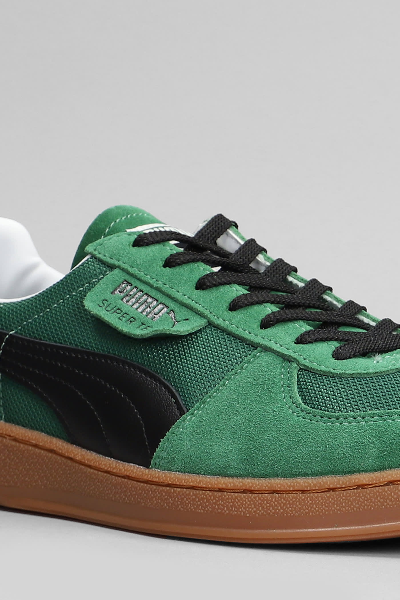 Shop Puma Super Team Og Sneakers In Green Suede And Fabric