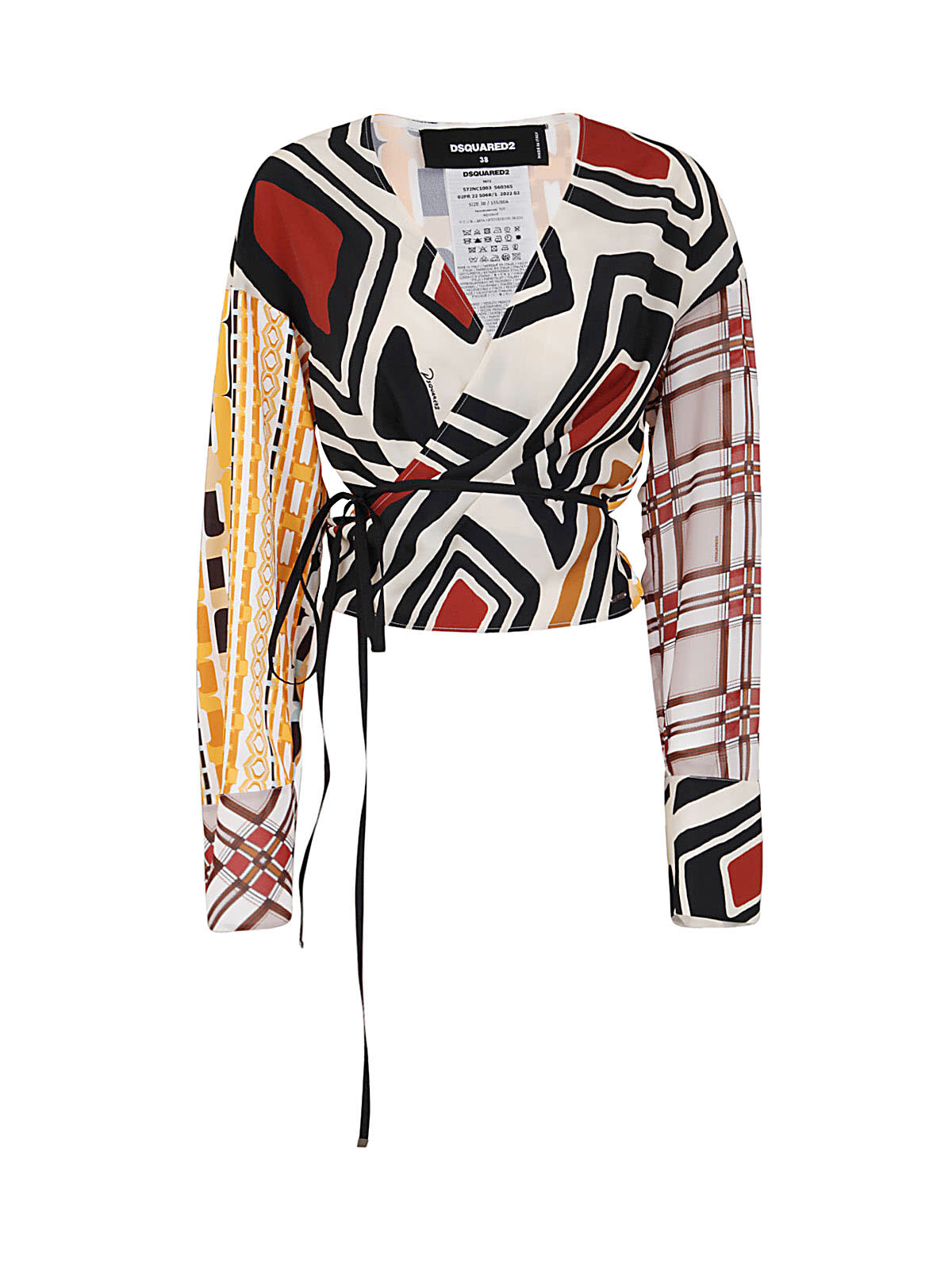 DSQUARED2 ABSTRACT WRAP BLOUSE