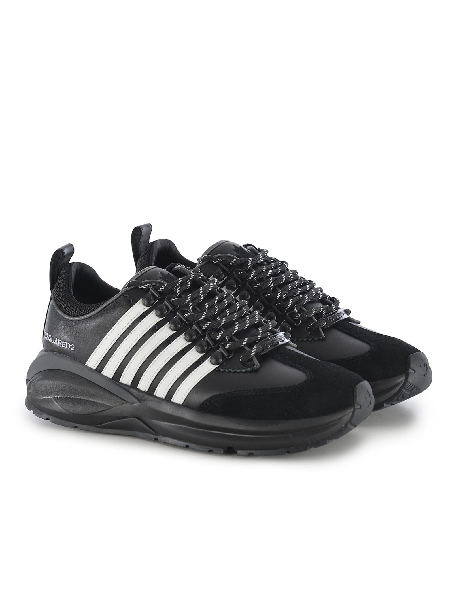 Shop Dsquared2 Sneakers  Made Of Leather In Black