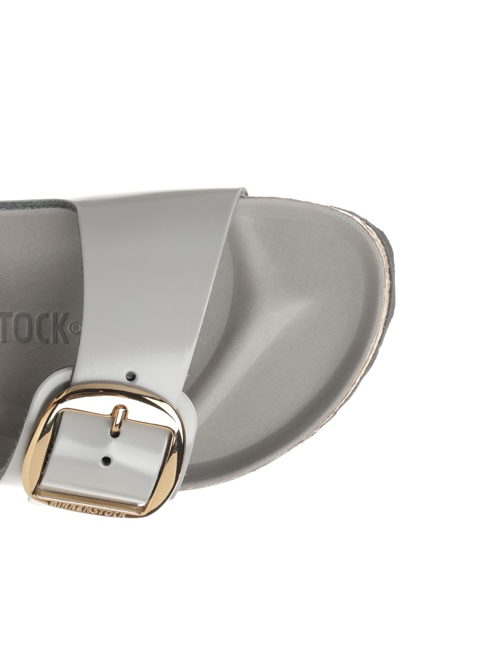 Birkenstock Arizona Big Buckle High Shine Sandals Stone Coin In Grey
