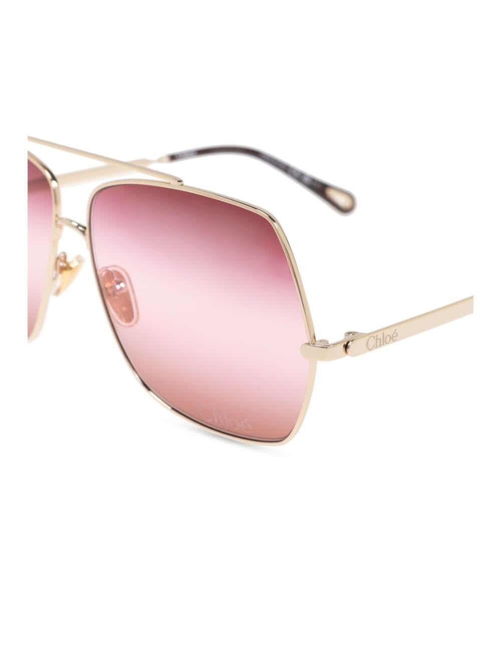 Shop Chloé Sunglasses In Gold Red