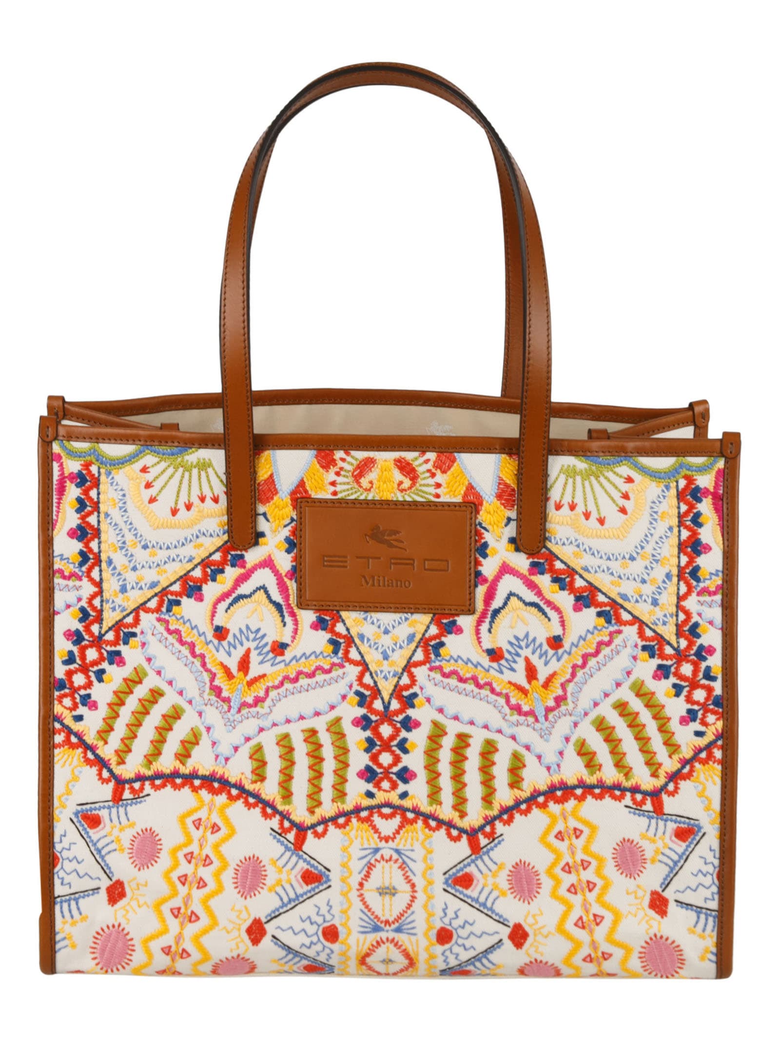 Etro Logo Patched Printed Tote