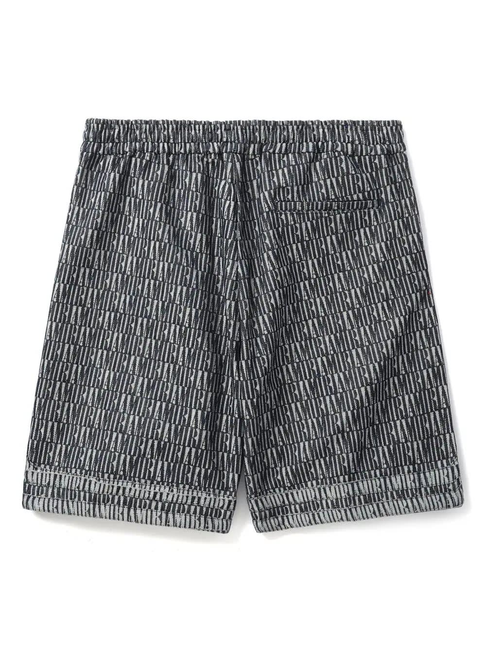 Louis Vuitton Monogram Jacquard Cotton Jersey Shorts Dark Grey