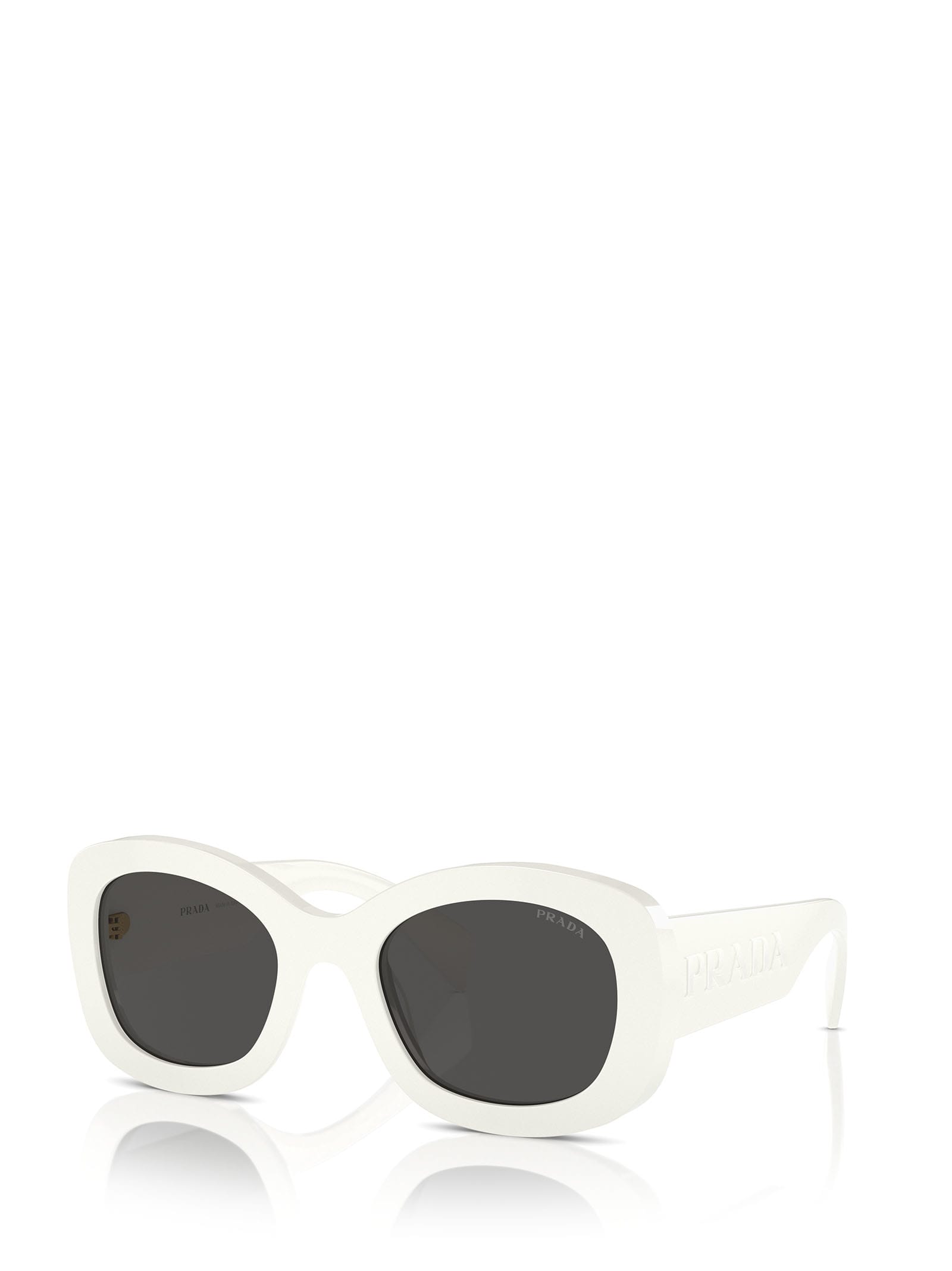 Shop Prada Pr A13s Talc Sunglasses