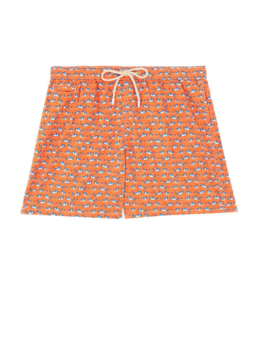 Mc2 Saint Barth Fish-print Drawstring Swim Shorts