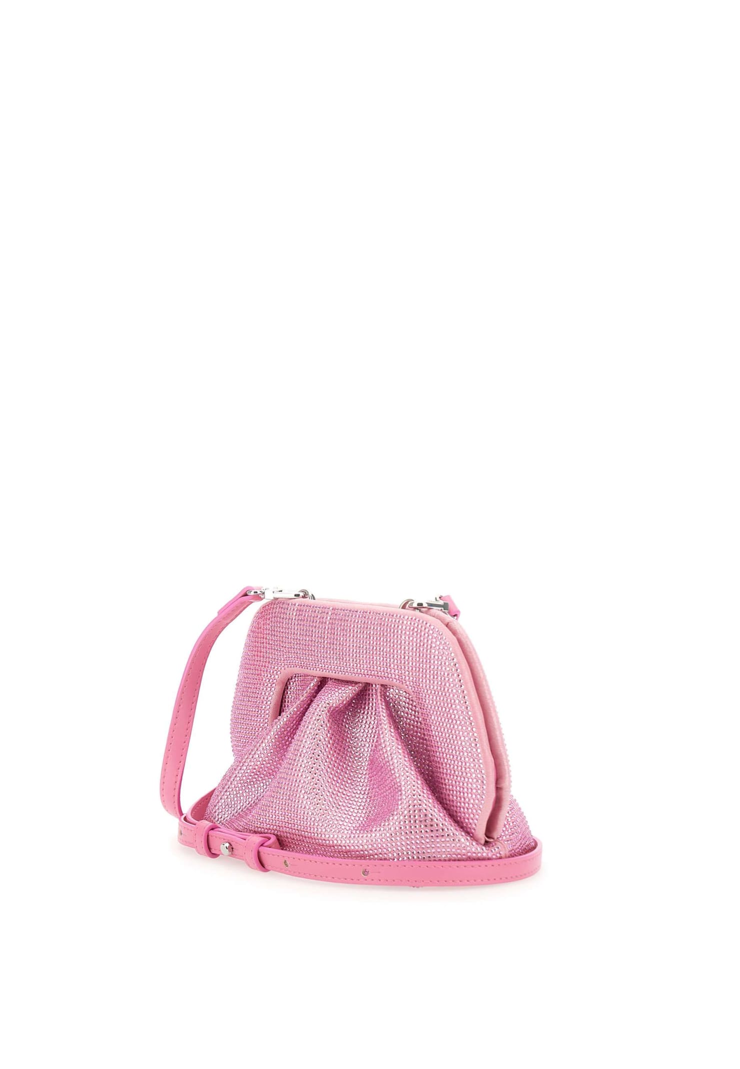 Shop Themoirè Gea Strass Vegan Leather Clutch Bag In Pink